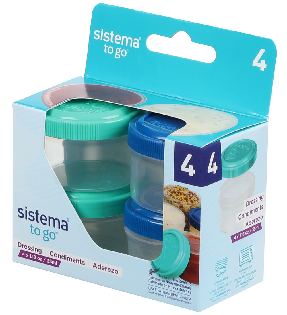 Sistema Behälter - Dressing - To Go - 4er-Pack - 35 ml - Blau/Gr - Sistema - One Size - Zubehör