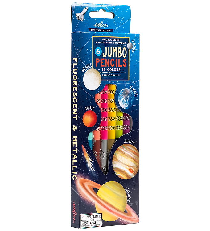 Eeboo Farveblyanter - Jumbo - Dobbeltsidet - 6-pak
