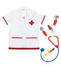 Klein Udklædning - 6 dele - Lægekitel m. Redskaber