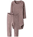 Name It Sæt -  Body l/æ/ Leggings - Deauville Mauve/DEAUVILLE MA