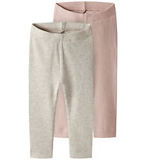 Name It Leggings - Noos - Rib - 2-pak - NbnKab - Peyote Melange/
