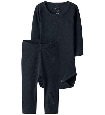 Name It Sæt - Body l/æ/ Leggings - Noos - NbnKab - Dark Sapphire