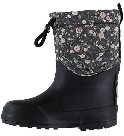 Wheat Termostøvler - Drizzle - Black Sea Open Flowers