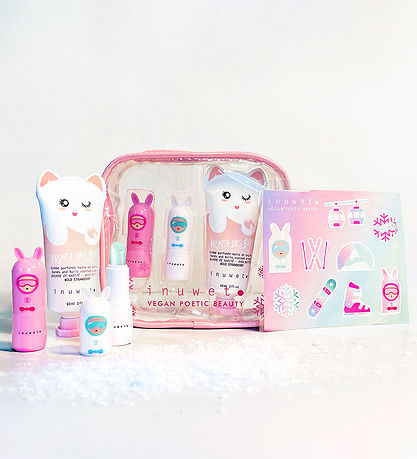 Inuwet Gavesæt - Læbepomade/Håndcreme - Cotton Candy/Cupcake