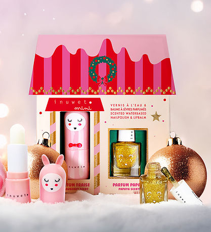 Inuwet Gavesæt - Læbepomade/Neglelak - Strawberry/Papaya