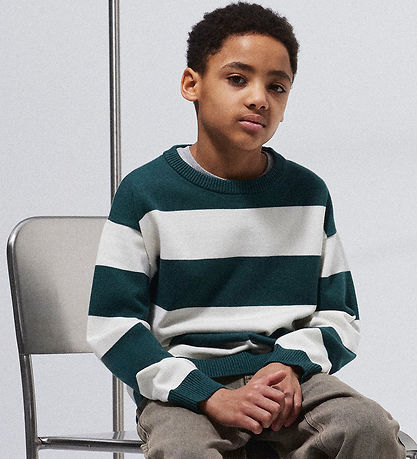 Name It Bluse - Strik - NkmSage - Bistro Green/W. Cloud Dancer S