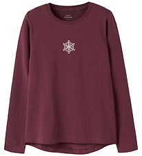 Name it Bluse - NkfVix - Burgundy/Snowflake