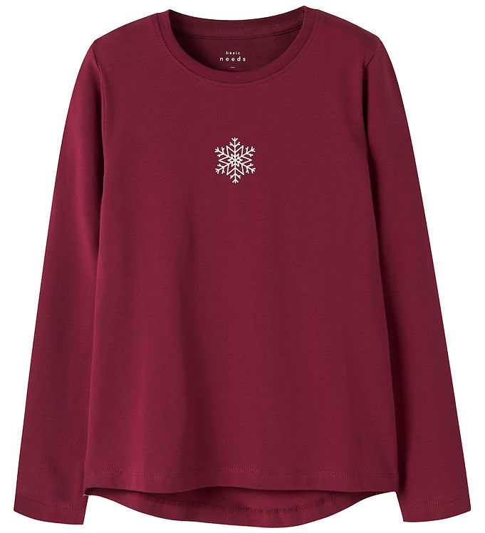 Name it Bluse - NkfVix - Burgundy/Snowflake