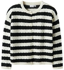 Name it Cardigan - NkfSylvea - Strik - Cloud Dancer/w.Black Stri