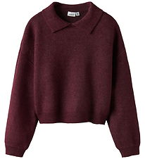 Name it Bluse - NkfSonia - Strik - Burgundy