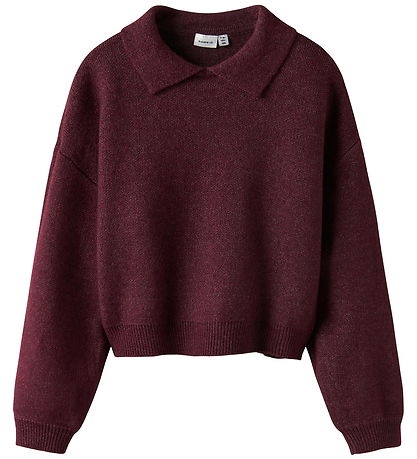 Name it Bluse - NkfSonia - Strik - Burgundy