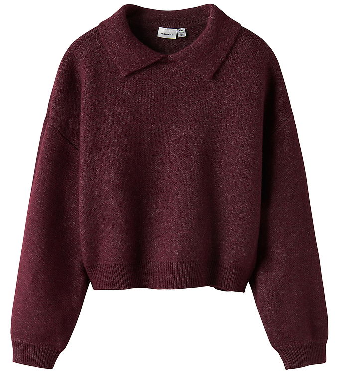 Name it Bluse - NkfSonia - Strik - Burgundy