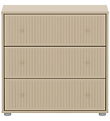 Flexa Kommode - Chest 3 Drw w. Grooves Oat + Oat Knob + Plastic 