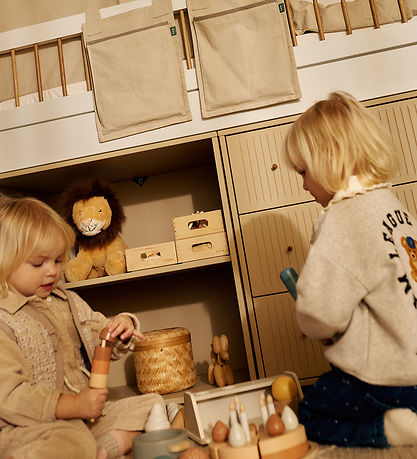 Flexa Kommode - Chest 3 Drw w. Grooves Oat + Oat Knob + Plastic 