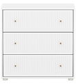 Flexa Kommode - Chest 3 Drw w. Grooves F.Wht + Oak Knob + Plasti