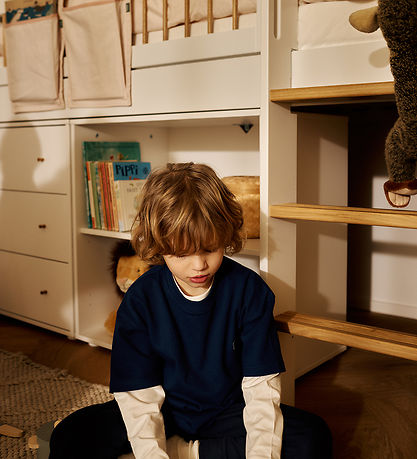 Flexa Kommode - Chest 3 Drw w. Grooves F.Wht + Oak Knob + Plasti