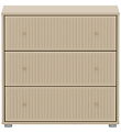 Flexa Kommode - Chest 3 Drw w. Grooves Oak + Oak Knob + Plastic 