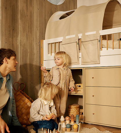 Flexa Kommode - Chest 3 Drw w. Grooves Oak + Oak Knob + Plastic 