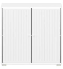 Flexa Closet - Cupboard 2 Doors w. Grooves F.Wht + F.Wht Knob + 