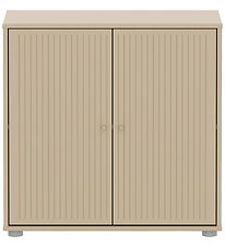 Flexa Closet - Cupboard 2 Doors w. Grooves Oat + Oat Knob + Plas