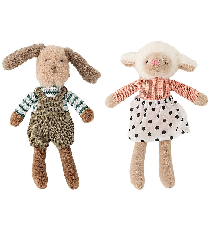 Bloomingville - Sol & Teo Dukke, Brun, Bomuld, L18xH18xW5 cm, Set of 2