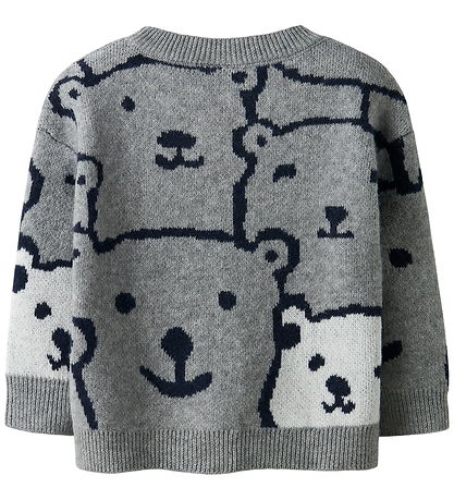 Name It Sweatshirt - Strik - NmmSauel - Grey Melange