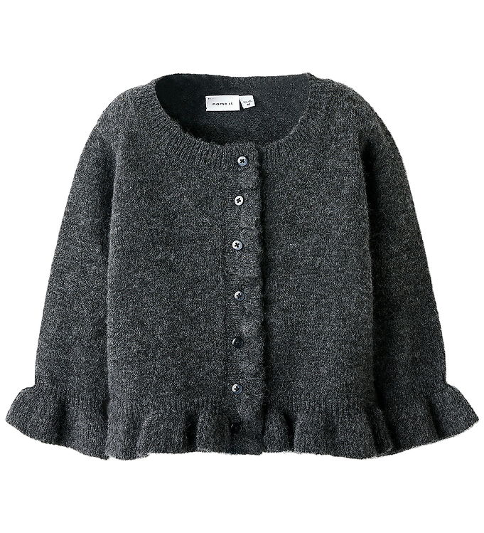 Name It Cardigan - Strik - NmfSupia - Dark Grey Melange
