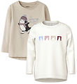 Name It Bluse - 2-Pak - NmfVix - Cloud Dancer/Cement Penguin