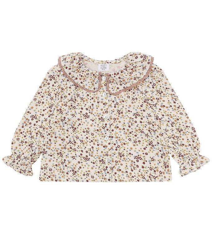 Hust and Claire Skjortebluse - HCKaroline - French Oak m. Blomst