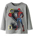 Name It Bluse - Noos - NmmDeep - Spiderman - Grey Melange