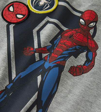 Name It Bluse - Noos - NmmDeep - Spiderman - Grey Melange