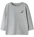 Name it Bluse - NmmVimpel - Grey Melange/Excavator