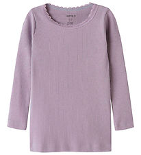 Name It Bluse - Rib - Noos - NmfKab - Lavender Gray