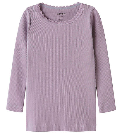 Name It Bluse - Rib - Noos - NmfKab - Lavender Gray