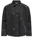 Kids Only Kjole - KogGrace - Washed Black/ Heart Embroide