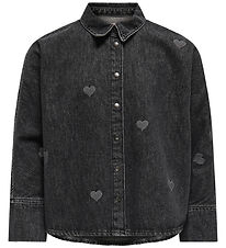 Kids Only Kjole - KogGrace - Washed Black/ Heart Embroide