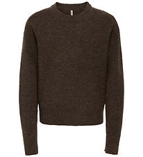 Kids Only Bluse - Strik - KogCamilla - Black Coffee/ Melange