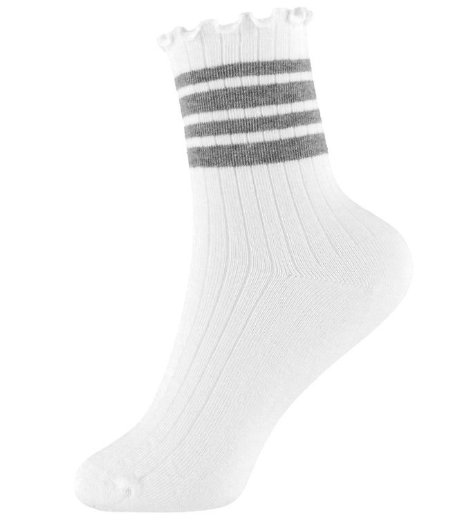 Name It Strømper - Rib - NkfSille - Bright White/Grey Melange