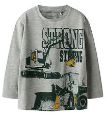 Name it Bluse - NmmSennet - Grey Melange