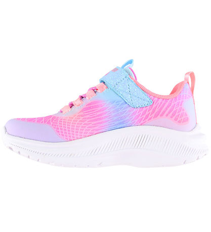 Sketchers Sko m. Lys - Rainbow Reflection - Light Blue/ Multi