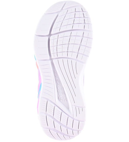 Sketchers Sko m. Lys - Rainbow Reflection - Light Blue/ Multi
