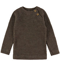 Joha Bluse - Strik - Uld - Brun Meleret