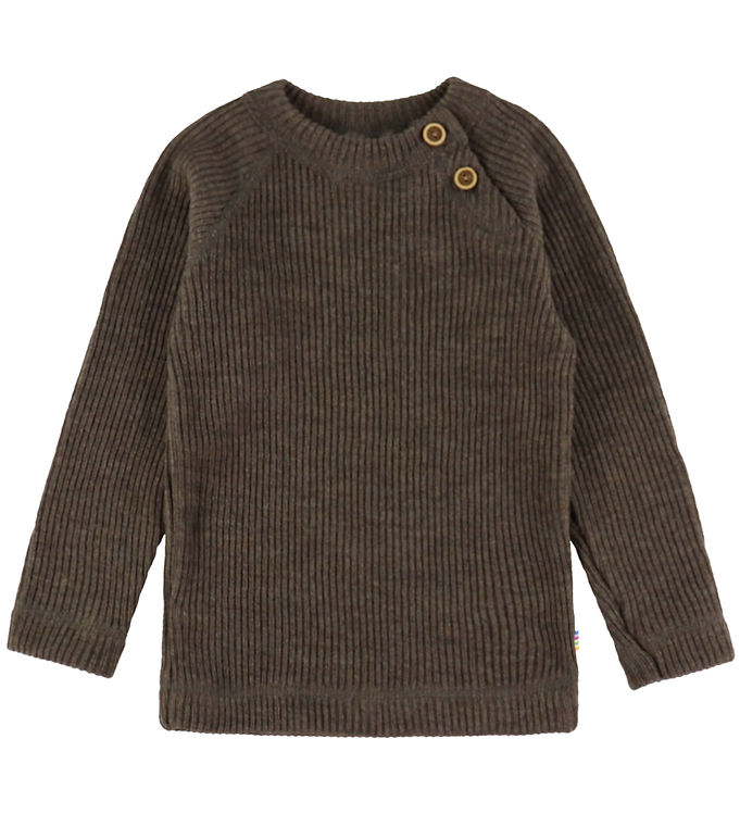 Joha Bluse - Strik - Uld - Brun Meleret