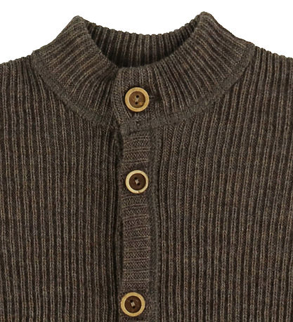 Joha Cardigan - Strik - Uld - Brun Meleret