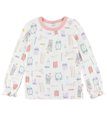 Joha Nattøj - 2 Delt - Bambus - Off White m. Print