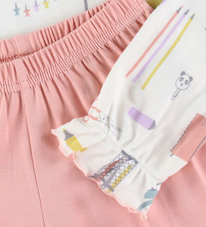 Joha Nattøj - 2 Delt - Bambus - Off White m. Print