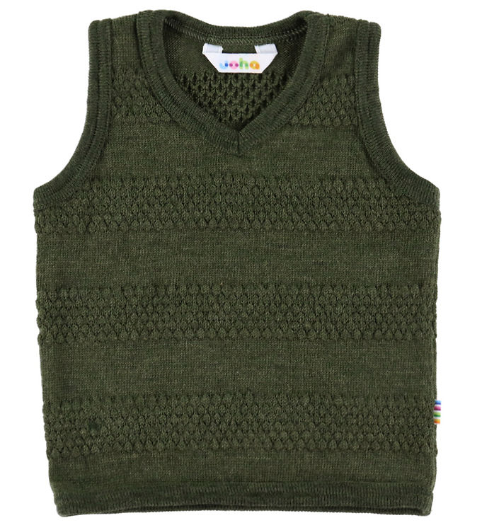 Joha Vest - Strik - Uld - Mos Grøn
