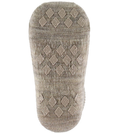 MP Strømper - Uld - Anti-slip - Light Brown Melange