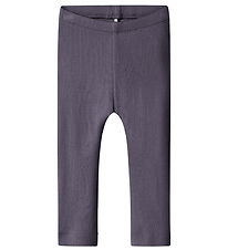 Name It Leggings - Rib - NbnKab - Lavender Gray
