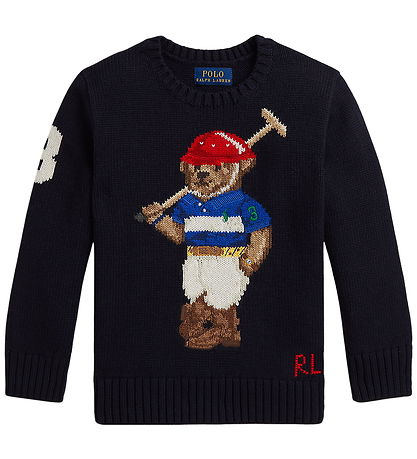Polo Ralph Lauren Bluse - Strik - RL Navy m. Bamse